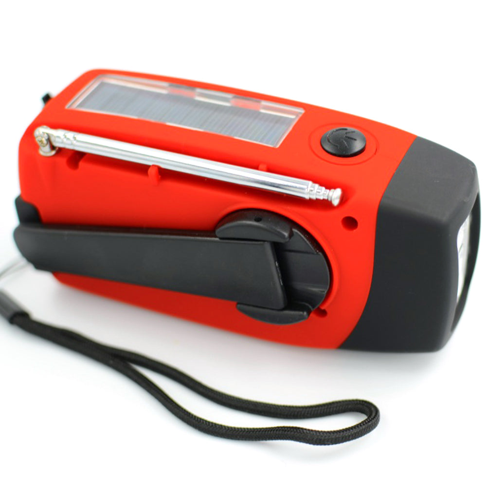 Lampe solaire de survie — Radio AM/FM, chargeur USB, dynamo