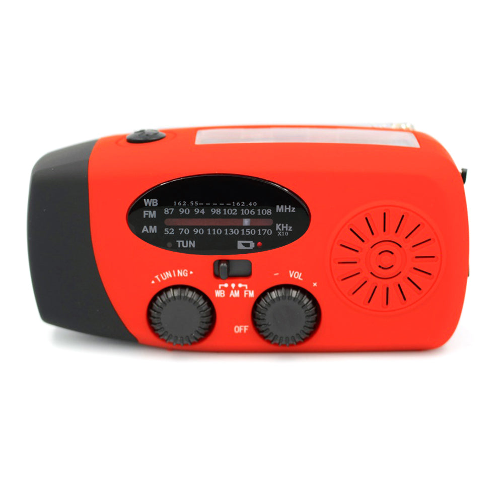 Lampe solaire de survie — Radio AM/FM, chargeur USB, dynamo